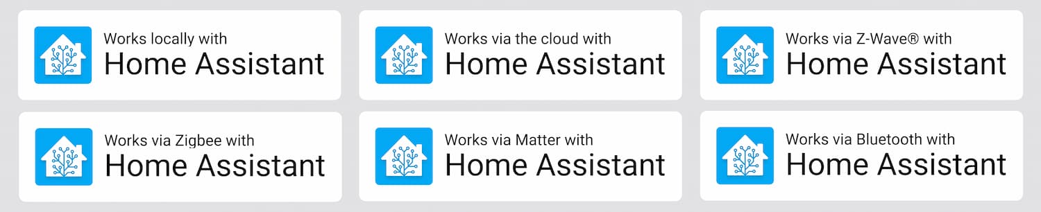 Showing the Works with Home Assistant badges