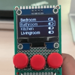 Photo of a microcontroller with a screen and buttons