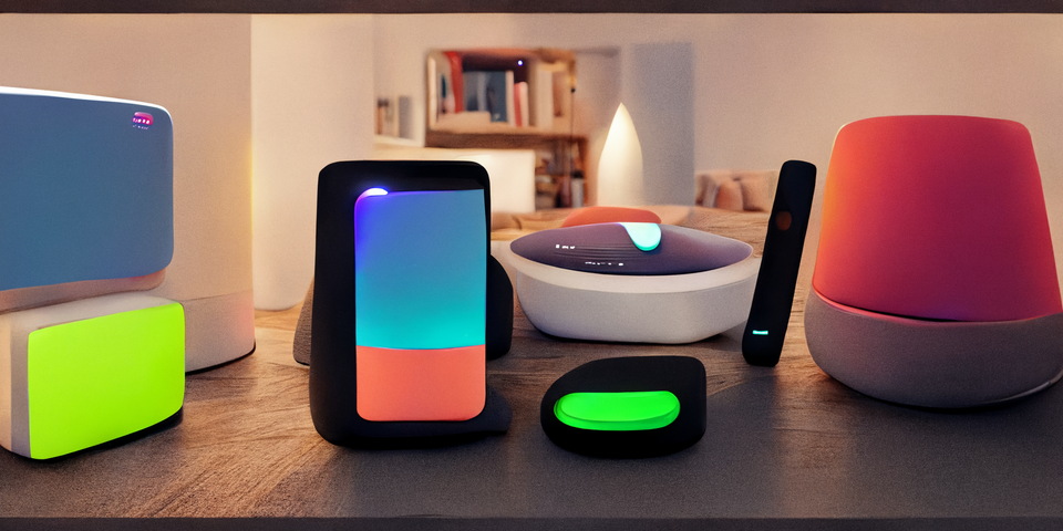 AI generated image of smart home hubs.